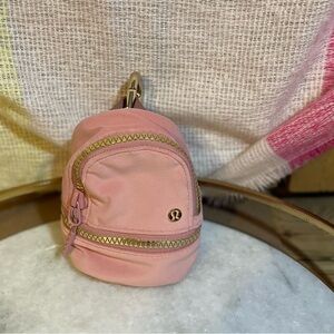 Lululemon city nano mini backpack pink with gold clip